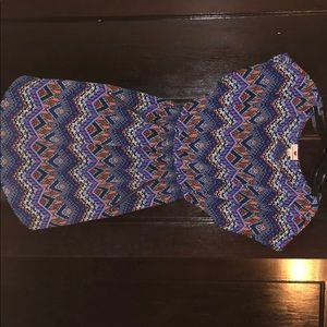 Blue pattern mini dress, One Clothing, Size Small
